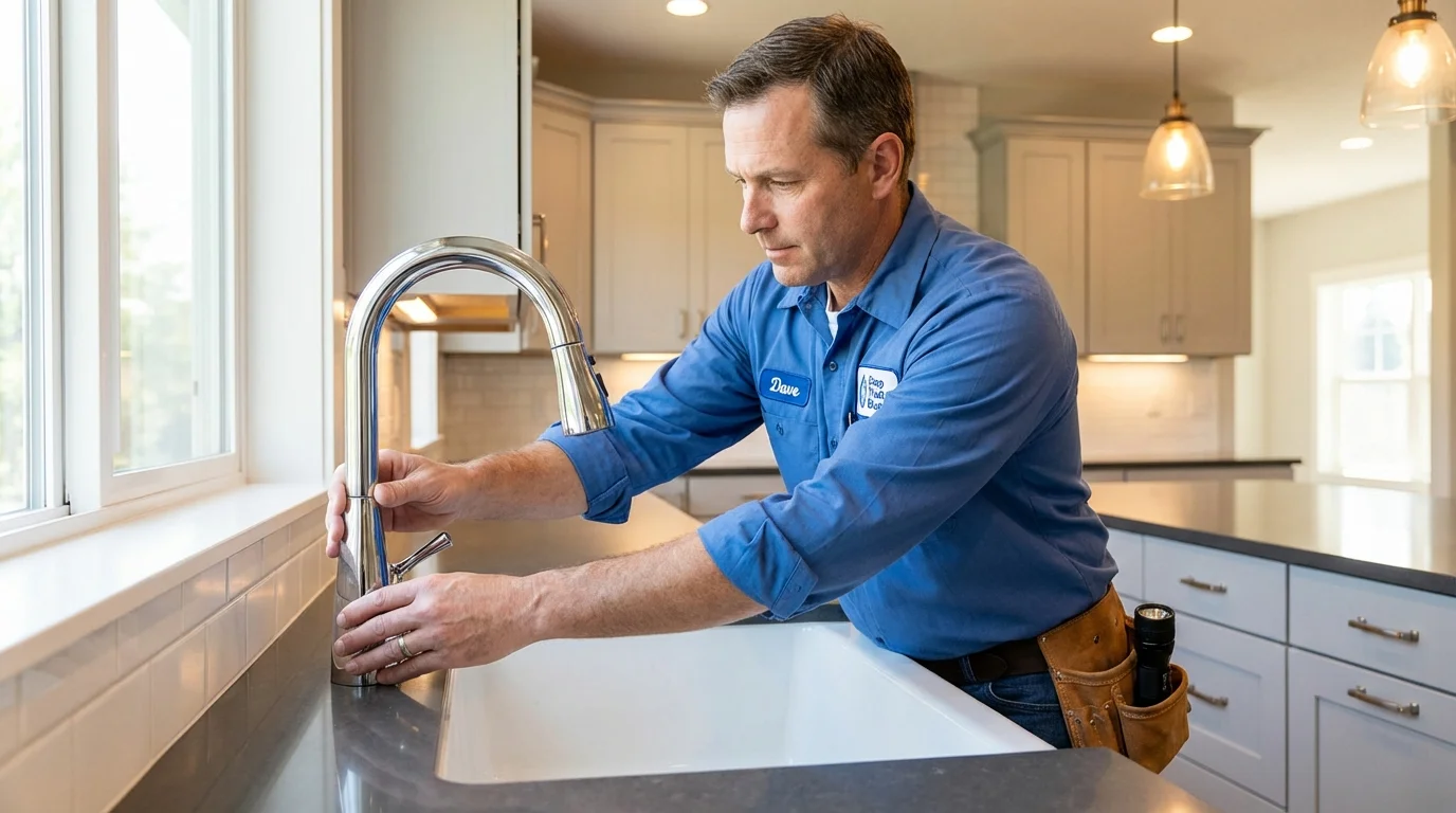 Kitchen faucet installation by Johns Plumbing LLC in Creedmoor