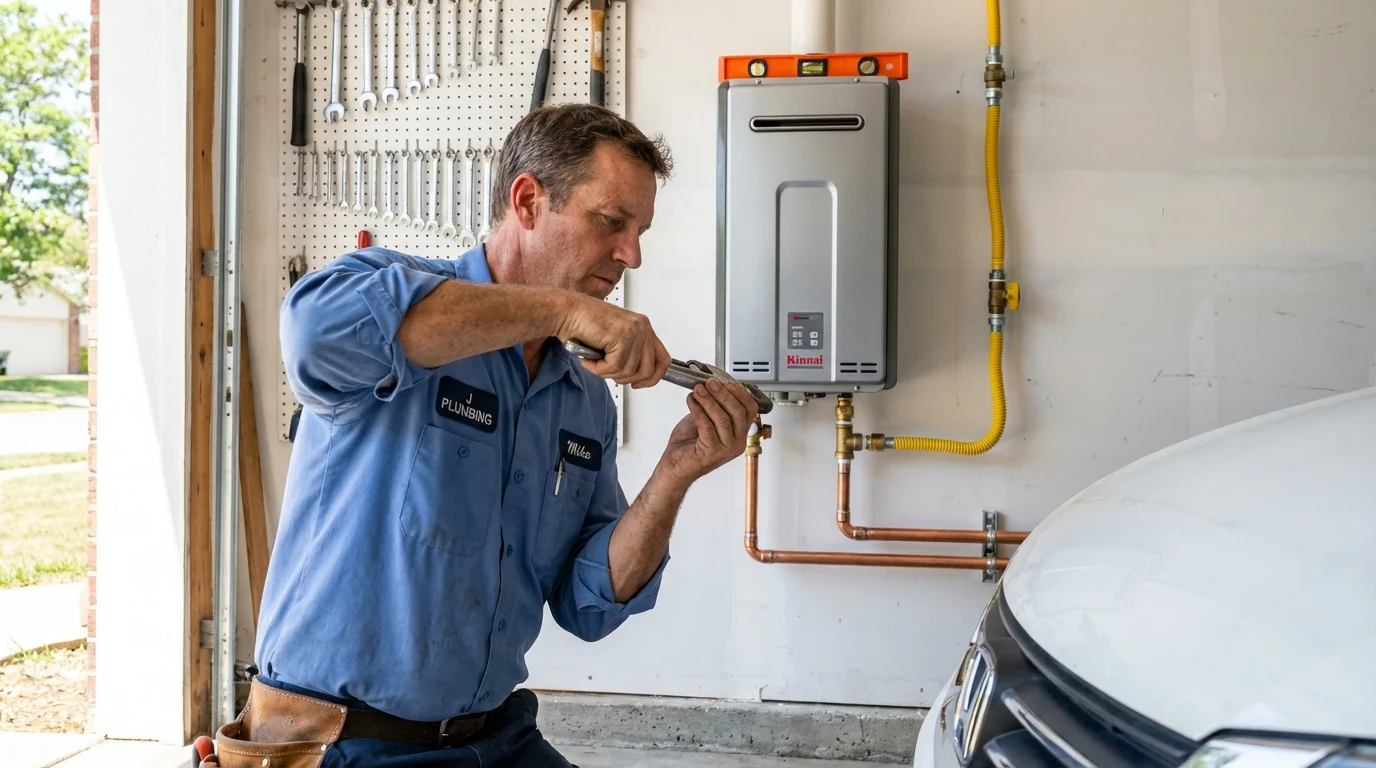 Tankless water heater installation by a Johns Plumbing LLC plumber in Creedmoor